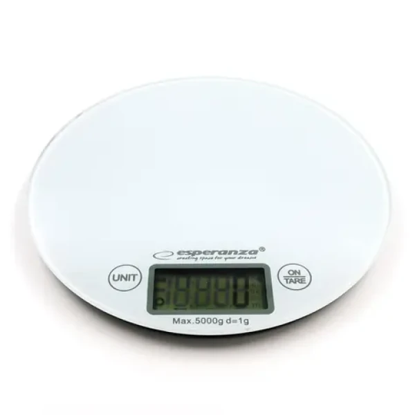 Esperanza EKS003W Mango kuchynská váha biela / max hmotnosť 5 kg / indikátor vybitia batérie (EKS003W)