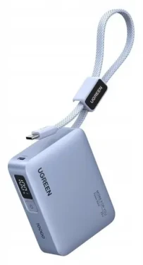 Ugreen PB584 sivá / Powerbanka / 10000 mAh / 33W rýchlonabíjanie / vstavaný USB-C kábel (75173B)