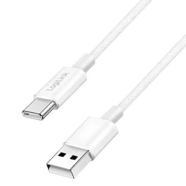 LogiLink USB-A - USB-C biela / Nylonový kábel / USB 2.0 / 60 W / 0,5 m (CU0320)