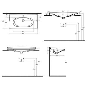 ISVEA - STELLA keramické umývadlo 90x46,5cm, biela 10ST50090