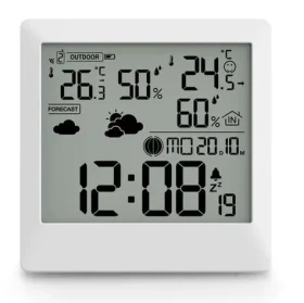 HAMA Palawan biela / meteostanica / teplota / vlhkosť / počasie / fáza mesiaca / bezdrôtový senzor (222238)