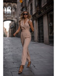 Dámsky overal s asymetrickým vzorom M780 Beige - MOE S-36 béžová