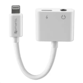 4smarts adaptér Lightning s 3.5mm jackom a Lightning konektorom / možnosť napájania / biela (MP468673)