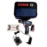 BOSCH GSB 12V-15 Professional / Aku príklepová vŕtačka / 12V / 2x2.0Ah / 10mm skľučovadlo / 1300 ot-min / 30Nm / sada bitov (06019B690K)