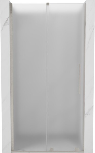 MEXEN/S - Velár posuvné sprchové dvere 90, dekor, nikel kartáčovaný 871-090-000-31-97