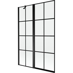 MEXEN - MIST vaňová zástena 120x150 cm 6mm f+s, čierna, dekor, ľavá 8A9-120-011-70-77-L