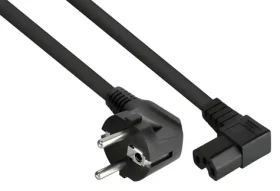 Kabelmeister napájací kábel sieťová vidlica uhlová - IEC C15 uhlová / Napájací kábel / 0,5 m / čierny (SK0151-S005)