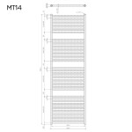 Mereo Vykurovací rebrík, rovný, 600x1850 mm, biely MT14