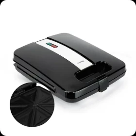 Huslog Sendvičovač čierna / Sendvičovač / 4 sendviče / 1800 W / nepriľnavý povrch (OWN000087)