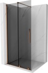 MEXEN/S - Velar Sprchová zástena posuvná Walk-in 90 x 200, grafit 8 mm, ružové zlato 871-090-000-43-60
