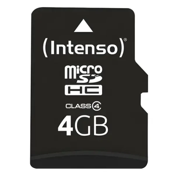 INTENSO 4GB / Pamäťová karta / MicroSDHC / Class 4 / 20 MB/s / vr. SD adaptéra (3403450)