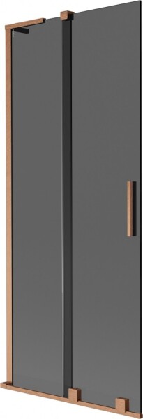 MEXEN/S - Velar L dvojkrídlová posuvná vaňová zástena 85 x 150, grafit, meď kartáčovaná 896-085-003-41-65