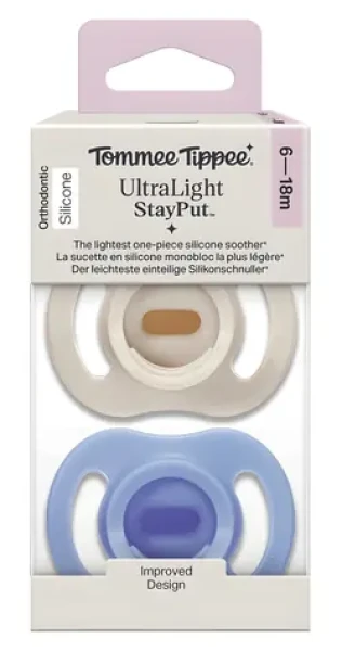 Tommee Tippee Ultra-light 6-18m Boy / Cumlík / silikónový / 2 ks