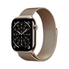 Apple Watch Series 11 GPS+Cellular 42mm Zlaté titánové telo - Zlatý milánsky ťah / 130-180 mm (MF8Y4MP/A)