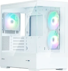 Zalman P30 V2 biela / mATX / Mini-ITX / 1x USB-A 3.0 / 1x USB-C 3.0 / 1x 120mm ARGB / bez zdroja / priehľadná bočnica (P30 White V2)