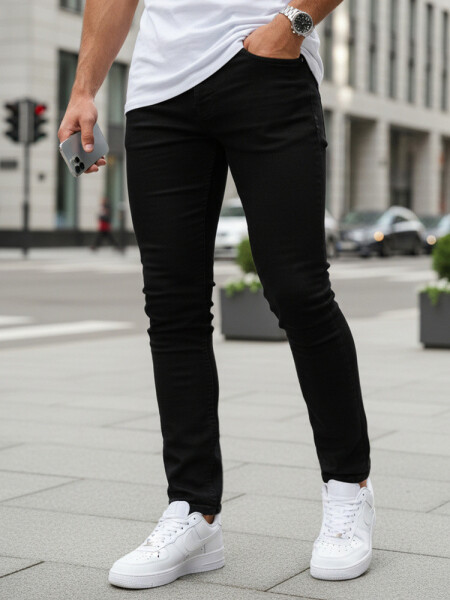 Pánske džínsy slim fit čierne FashionStreet UX4482 s38
