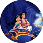 Jedlý papier Jasmín a Aladín na lietajúcom koberci, 19,5 cm - Pictu Hap
