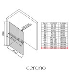 CERANO - Sprchová zástena Walk-in Onyx Cube Ľ/P - 8 mm + polička/držiak na uteráky - hranatá vzpera - čierna matná, bronzové sklo - 160x200 CER-689350