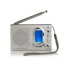 Nedis RDWR1000GY strieborná / Prenosný rádio prijímač / AM / FM / SW / 1.5 W / jack 3.5 mm (RDWR1000GY)