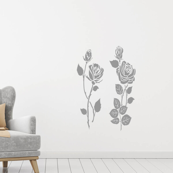 Veselá Stena Samolepka Dve ruže Farba: šedá, Veľkosť: 100 x 110 cm