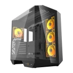 DarkFlash DY470 čierna / ATX / 4X 120 mm / 2x USB-A / 1x USB-C / priehľadná bočnica / bez zdroja (DY470 Black)