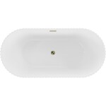 MEXEN/S - Paola voľne stojaca vaňa reliéf 170 x 80, biela lesk, sifón a prepad zlatá 52721708000-50