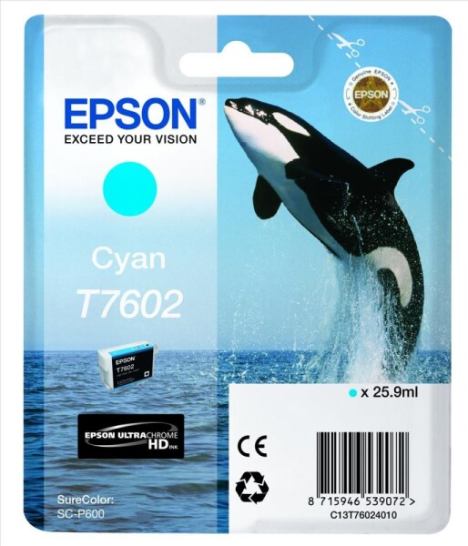 Epson Toner T7602 Ultrachróme HD (cyan)