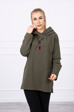Dámska tunika s kapucňou 18753 Khaki zelená - Kesi UNI khaki-tm.Zelená