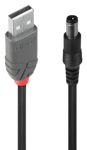 Lindy USB-A - DC čierna / Redukcia / 1,5 m (70267)
