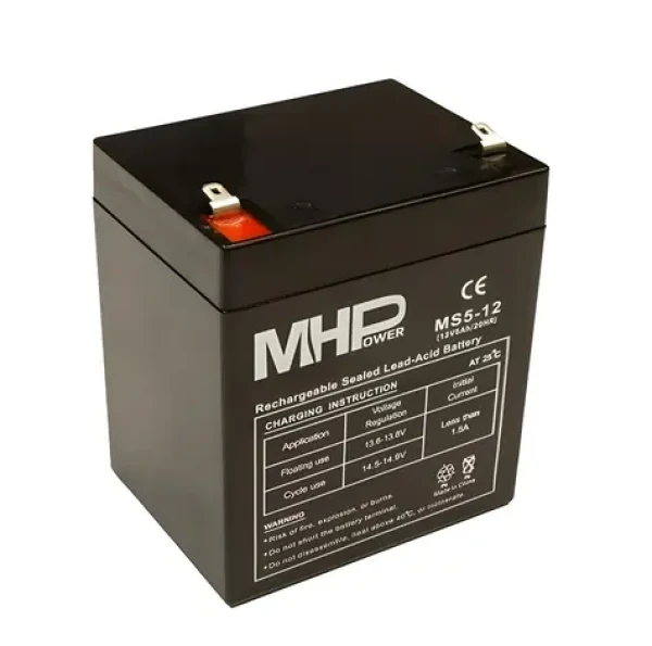 MHPower MS5-12 / Olovený akumulátor / VRLA AGM / 12 V / 5 Ah / F1 (MS5-12)