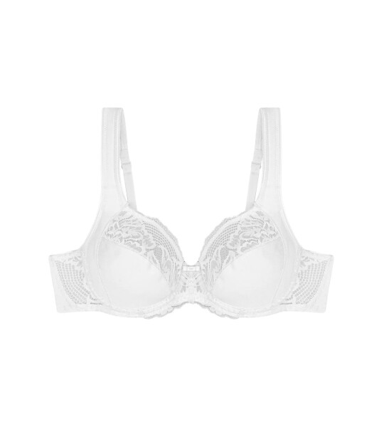 Dámska moderná čipkovaná+bavlnená podprsenka W02 - WHITE - biela 0003 - TRIUMPH WHITE 90D