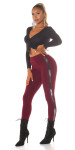 Sexy Highwaist Treggings with Glitter BORDEAUX S/M