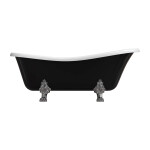 OMNIRES - ATENA COMFORT M+ voľne stojaca vaňa, 168 x 76 cm, biely/čierny lesk ATENA168BCP