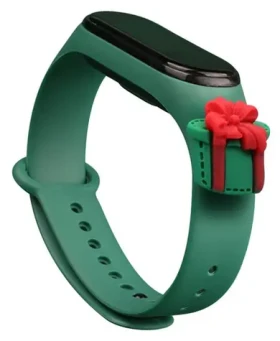 Hurtel Strap Xmas tmavo zelená / Remienok / XIAOMI Mi Band 3/4 / Vianočné / darček