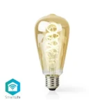Nedis SmartLife LED žiarovka / Wi-Fi / E27 / 360 lm / 4.9 W / Sklo / Android iOS (WIFILRT10ST64)
