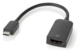 Nedis USB-C - HDMI čierna / Redukcia / USB 3.2 Gen 1 / 4K 60Hz / 0,20 m (CCGB64652BK02)