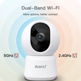 Arenti Indoor 5MP Priv / Vnitřní IP kamera / 2880 × 1600 px / Pan-Tilt / Wi-Fi 2,4/5 GHz / IR 10 m (P2F)