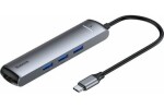 Baseus CAHUB-J0G Dokovacia stanica / 3x USB 3.0 / HDMI / RJ45 / USB-C PD (CAHUB-J0G)