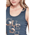 GUESS tielko Stila Stacked Logo Tank modré XS Modrá