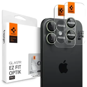 Spigen Glass TR EZ Fit Optik Pro 2 Pack ochranné sklo na šošovku fotoaparátu pre Apple iPhone 17 zelená (AGL10128)