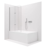 CERANO - Vaňová zástena dvojdielna Vasca - chróm, transparentné sklo - 120x140 - otočná/zalamovacia CER-413501