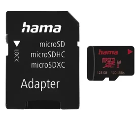 HAMA microSDXC 128 GB + adaptér / Pamäťová karta / Class 10 / UHS-I U3 / 80 MB/s