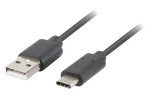 Lanberg USB-C (M) - USB-A (M) 1,8m čierna / Kábel USB-C na USB-A / USB 2.0 / QC 3.0 (CA-USBO-20CU-0018-BK)
