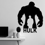 Veselá Stena Samolepka Hulk silueta Farba: modrá, Veľkosť: 40 x 48 cm