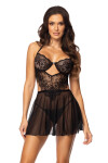 Dámska erotická košieľka Dark Mirage chemise - BEAUTY NIGHT FASHION černá S/M