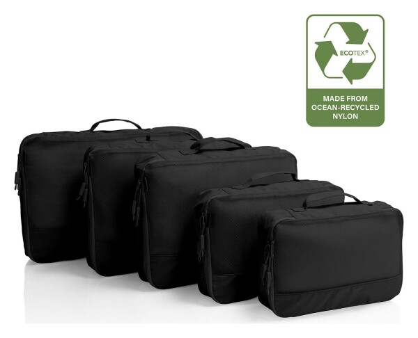 Cestovne organizery Heys Ecotex Packing Cube 5 Pc Set Black Onyx