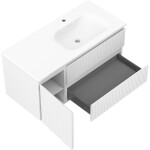 MEXEN/S - Rivel kúpeľňová skrinka 100 cm s umývadlom Vela pravá, 2S, 1D, reliéf, biela mat 91A23-10047-3-BBFFF01-W23P01