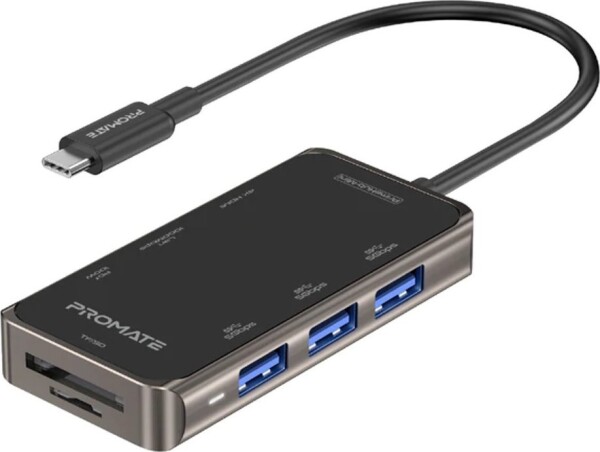 Promate PROMATE PrimeHub-Mini 8in1 USB-C Hub HDMI 4K / LAN / PD 100W / SD / 3x USB 3.0