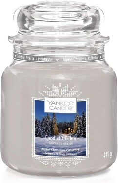 Yankee Candle Candlelit Cabin stredný pohár 411g / doba horenia až: 75 h (5038581078984)