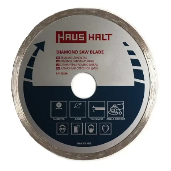 Haushalt Diamantový rezný kotúč 115 mm / Rezný kotúč / Plný okraj / Upínanie 22,23 mm (115CSB)